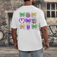 Mardi Gras Teacher Coquette Bow Pencil Apple Book Women Girl Men's Back Print T-Shirt Mardi Gras Teacher Coquette Bow Pencil Apple Book Women Girl Men's Back Print T-Shirt