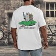 Next Stop Library Reading Book Men's Back Print T-Shirt