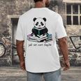 Panda Reading Chapter Books Men's Back Print T-Shirt Panda Reading Chapter Books Men's Back Print T-Shirt
