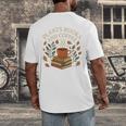 Plants Books And Coffee Nature Leaves Reading Book Lover Premium Tri-Blend Men's Back Print T-Shirt Plants Books And Coffee Nature Leaves Reading Book Lover Premium Tri-Blend Men's Back Print T-Shirt