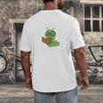 Professional Bookworm Reading Lover Cute Worm Glasses Book Men's Back Print T-Shirt