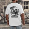 Raccoon Reading Books Summer Humor Trash Reader Men's Back Print T-Shirt Raccoon Reading Books Summer Humor Trash Reader Men's Back Print T-Shirt