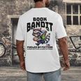 Racoon-Bookworm-Book Bandit-Fueled By Fiction Men's Back Print T-Shirt Racoon-Bookworm-Book Bandit-Fueled By Fiction Men's Back Print T-Shirt