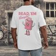 Read 'Em Western Cowgirl Retro Groovy Reading Books Men's Back Print T-Shirt Read 'Em Western Cowgirl Retro Groovy Reading Books Men's Back Print T-Shirt