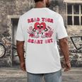 Read Your Heart Out Valentines Day Teachers Book Lovers Men's Back Print T-Shirt