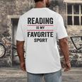 Reading Is My Favorite Sport Book Lover Quote Men's Back Print T-Shirt Reading Is My Favorite Sport Book Lover Quote Men's Back Print T-Shirt