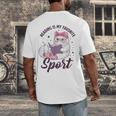 Reading Is My Favorite Sport Saying Cat And Book Lover Men's Back Print T-Shirt Reading Is My Favorite Sport Saying Cat And Book Lover Men's Back Print T-Shirt