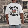 Reading Is My Therapy Book Lover Bookworm Men's Back Print T-Shirt