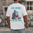 Reading Is Snow Much Fun Christmas Xmas Book Reading Men's Back Print T-Shirt Reading Is Snow Much Fun Christmas Xmas Book Reading Men's Back Print T-Shirt