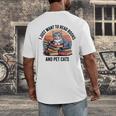 Retro I Just Want To Read Books And Pet Cats Cat Men's Back Print T-Shirt Retro I Just Want To Read Books And Pet Cats Cat Men's Back Print T-Shirt