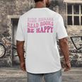 Ride Horses Read Books Be Happy Groovy Book Horse Premium Men's Back Print T-Shirt
