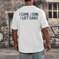 I Came I Saw I Left Early Introvert Jokes Introverted Men's Back Print T-Shirt I Came I Saw I Left Early Introvert Jokes Introverted Men's Back Print T-Shirt