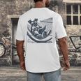 Schnauzer Hammock Reading Book Schnauzer Glasses Men's Back Print T-Shirt