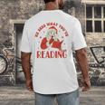 He Sees What You'Ve Been Reading Santa Book Men's Back Print T-Shirt