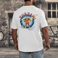 Shazam Comic Book Art Heroic Portrait Vintage Men's Back Print T-Shirt