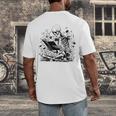 Skeleton Skull Halloween Book Reading Books Lover Teacher Men's Back Print T-Shirt
