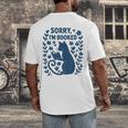 Sorry I'm Booked Cat Reading Book Boho Flowers Vintage Men's Back Print T-Shirt Sorry I'm Booked Cat Reading Book Boho Flowers Vintage Men's Back Print T-Shirt