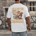 Squirrel Animal Life Is Better With Books And a Men's Back Print T-Shirt Squirrel Animal Life Is Better With Books And a Men's Back Print T-Shirt