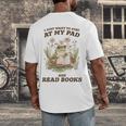 Stay At My Pad And Read Books Frog Introvert Reading Men's Back Print T-Shirt Stay At My Pad And Read Books Frog Introvert Reading Men's Back Print T-Shirt