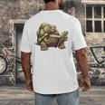 Sulcata Tortoise Reading A Book Men's Back Print T-Shirt Sulcata Tortoise Reading A Book Men's Back Print T-Shirt