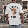 Teacher Snail With Glasses On Books Cute Pre-K Kindergarten Men's Back Print T-Shirt