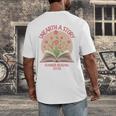 Unearth a Story 2026 Summer Reading Program Flowers Book Premium Tri-Blend Men's Back Print T-Shirt