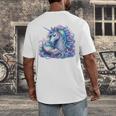 Unicorn Reading For Book Lovers Readers Men's Back Print T-Shirt