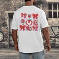 Valentine Teacher Coquette Bow Pencil Heart Book Girl Women Men's Back Print T-Shirt Valentine Teacher Coquette Bow Pencil Heart Book Girl Women Men's Back Print T-Shirt
