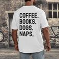 Vintage Coffee Books Dogs Naps Retro Men's Back Print T-Shirt Vintage Coffee Books Dogs Naps Retro Men's Back Print T-Shirt