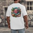 Vintage Cozy Winter Hot Cocoa Books Gingerbread Book Lovers Men's Back Print T-Shirt Vintage Cozy Winter Hot Cocoa Books Gingerbread Book Lovers Men's Back Print T-Shirt