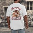Vintage Retro North Pole Book Club Hot Cocoa Men's Back Print T-Shirt