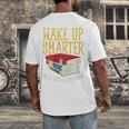 Wake Up Smarter Librarian Book Stack Premium Tri-Blend Men's Back Print T-Shirt