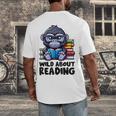 Wild About Reading Book Lover Gorilla Men's Back Print T-Shirt