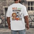 Wild About Reading Zoo Animals For Bookworm Book Reader Men's Back Print T-Shirt