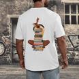 Woman And Books Stack Afro Girl Book Lover Men's Back Print T-Shirt Woman And Books Stack Afro Girl Book Lover Men's Back Print T-Shirt