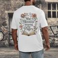 Women's She Blooms Among The Pages Women Mom Wife Floral Book Lover Men's Back Print T-Shirt Women's She Blooms Among The Pages Women Mom Wife Floral Book Lover Men's Back Print T-Shirt