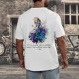 Women's Vintage Book Quote It’s No Use Going Back To Yesterday Men's Back Print T-Shirt