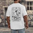 Writer Novelist Book Poetry Author Skeleton Tarot Card Men's Back Print T-Shirt