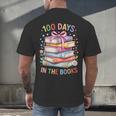 100 Days In The Books Cute Book 100 Days Of School Teachers Men's Back Print T-Shirt 100 Days In The Books Cute Book 100 Days Of School Teachers Men's Back Print T-Shirt