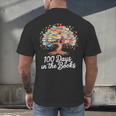 100th Day Of School Books Tree Reading Men's Back Print T-Shirt