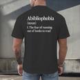 Abibliophobia Definition Reading Book Worm Reader Men's Back Print T-Shirt