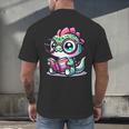 Adorable Book Lover Basilisk With Reading Glasses Cute Men's Back Print T-Shirt Adorable Book Lover Basilisk With Reading Glasses Cute Men's Back Print T-Shirt