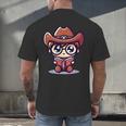 Adorable Book Lover Cowboy With Reading Glasses Cute Men's Back Print T-Shirt Adorable Book Lover Cowboy With Reading Glasses Cute Men's Back Print T-Shirt