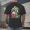 Adorable Book Lover Iguana With Reading Glasses Cute Men's Back Print T-Shirt Adorable Book Lover Iguana With Reading Glasses Cute Men's Back Print T-Shirt