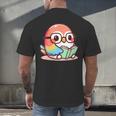 Adorable Book Lover Parrot With Reading Glasses Cute Men's Back Print T-Shirt Adorable Book Lover Parrot With Reading Glasses Cute Men's Back Print T-Shirt