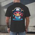 Adorable Book Lover Pirate With Reading Glasses Cute Men's Back Print T-Shirt