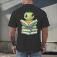 Adorable Turtle Reading Books Men's Back Print T-Shirt