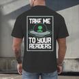 Alien Quote Take Me To Your Readers Sci-Fi Ufo Book Lover Men's Back Print T-Shirt Alien Quote Take Me To Your Readers Sci-Fi Ufo Book Lover Men's Back Print T-Shirt