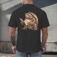 Alligator Snapping Turtle Reading A Book Men's Back Print T-Shirt