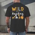 Animal Print Read A Book Character Kids Wild About Reading Men's Back Print T-Shirt Animal Print Read A Book Character Kids Wild About Reading Men's Back Print T-Shirt